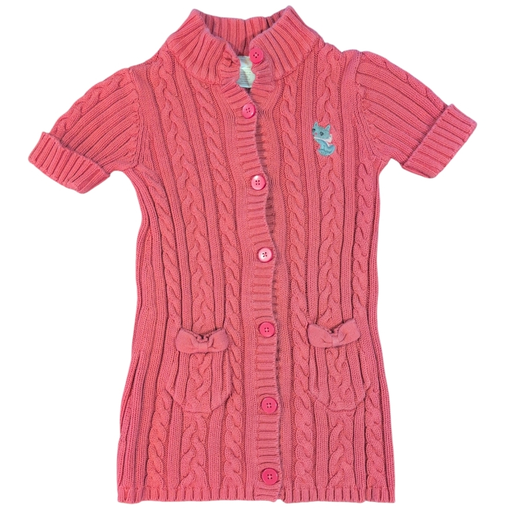 GYMBOREE Thick Knit Button Front Short Sleeve Sweater Cardigan